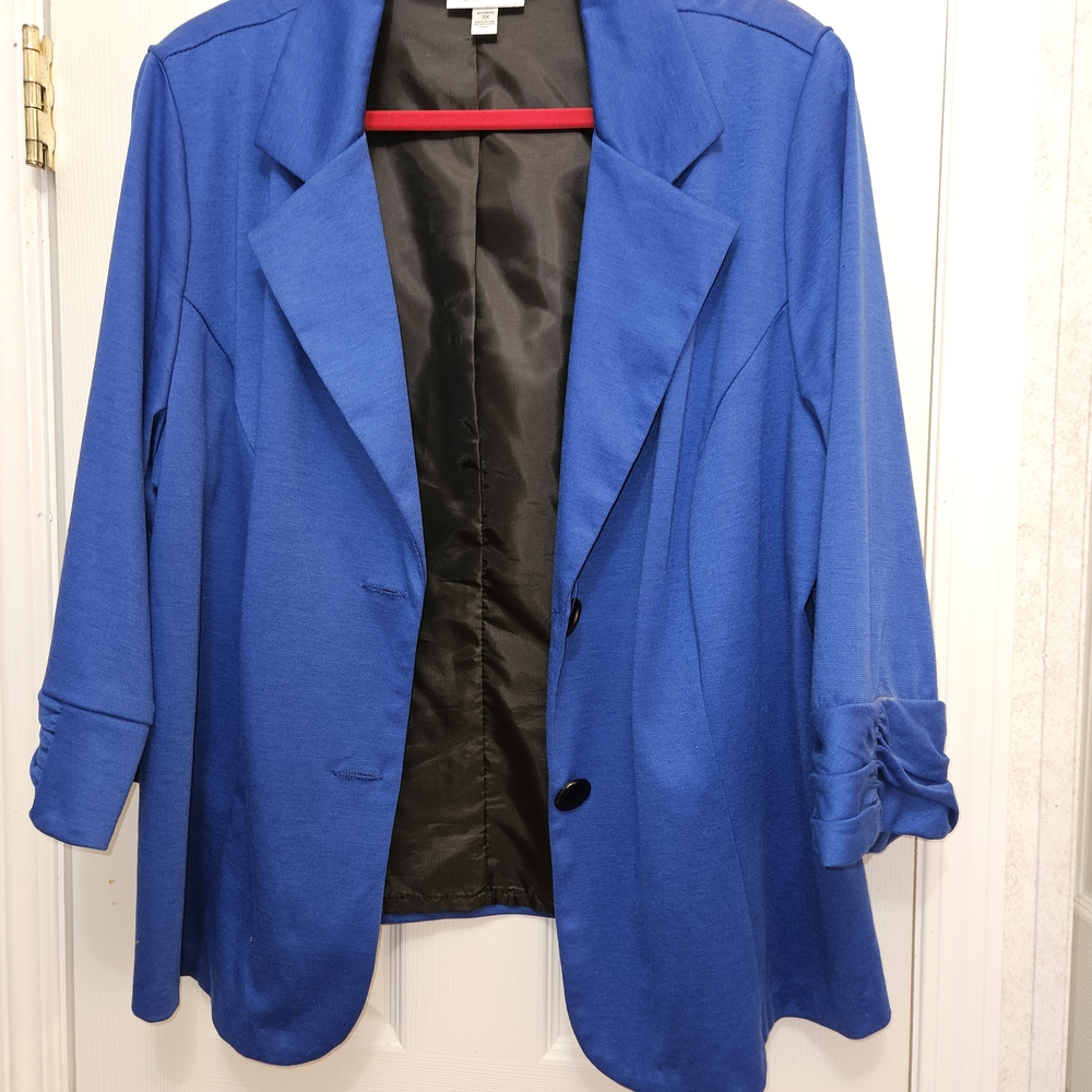 Dressbarn Royal Blue Blazer with Black Lining